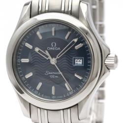 Pre Owned Omega Blue Stainless Steel Seamaster 2571.81 Women's Wristwatch 29MM