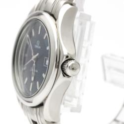 Pre Owned Omega Blue Stainless Steel Seamaster 2571.81 Women's Wristwatch 29MM