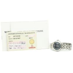 Pre Owned Omega Blue Stainless Steel Seamaster 2571.81 Women's Wristwatch 29MM