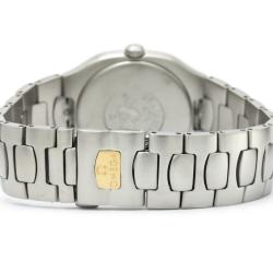 Pre Owned Omega Gray 18K Yellow Gold And Stainless Steel Seamaster Polaris 795.1022 Women's Wristwatch 22 MM