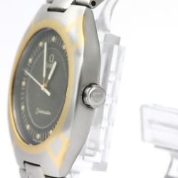 Pre Owned Omega Gray 18K Yellow Gold And Stainless Steel Seamaster Polaris 795.1022 Women's Wristwatch 22 MM