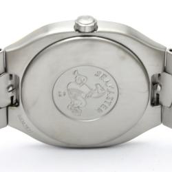 Pre Owned Omega Gray 18K Yellow Gold And Stainless Steel Seamaster Polaris 795.1022 Women's Wristwatch 22 MM