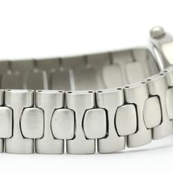 Pre Owned Omega White 18K Yellow Gold And Stainless Steel Seamaster Polaris 796.1022 Women's Wristwatch 21 MM