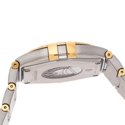 Omega Silver Stainless Steel and 18K Yellow Gold Constellation 396.2011 Women's Wristwatch 34 mm