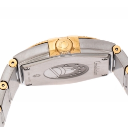 Omega Silver Stainless Steel and 18K Yellow Gold Constellation 396.2011 Women's Wristwatch 34 mm