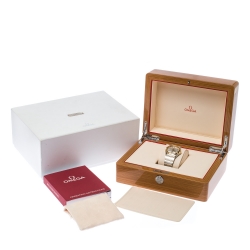 Omega Silver Stainless Steel and 18K Yellow Gold Constellation 396.2011 Women's Wristwatch 34 mm