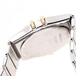 Omega Cream 18K Yellow Gold Stainless Steel Constellation 396.1070 Unisex Wristwatch 33 mm