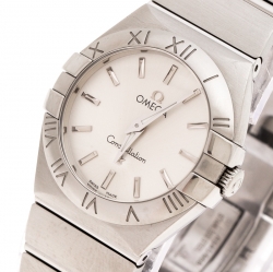 Omega Silver Stainless Steel Constellation 123.10.27.60.02.001 Women's Wristwatch 27 mm