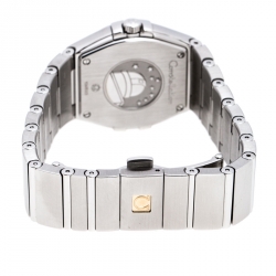 Omega Blue Grey Stainless Steel Diamonds Constellation 123.10.27.60.53.001 Women's Wristwatch 27 mm
