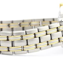 Pre Owned Omega Black 18K Yellow Gold and Stainless Steel Seamaster 120M 2371.50 Women's Wristwatch 29MM