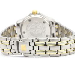 Pre Owned Omega Black 18K Yellow Gold and Stainless Steel Seamaster 120M 2371.50 Women's Wristwatch 29MM