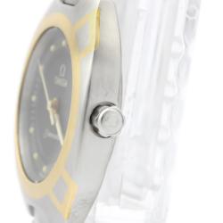 Pre Owned Omega Gray 18K Yellow Gold And Stainless Steel Seamaster Polaris 796.1022 Women's Wristwatch 21 MM