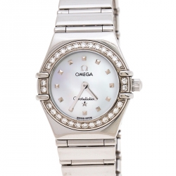 Omega Mother of Pearl Stainless Steel Diamonds My Choice Constellation 8951243 Women's Wristwatch 23 mm
