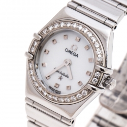 Omega Mother of Pearl Stainless Steel Diamonds My Choice Constellation 8951243 Women's Wristwatch 23 mm