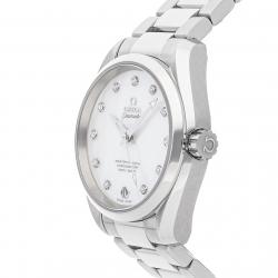 Pre Owned Omega MOP Diamonds Stainless Steel Seamaster Aqua Terra 150M 231.10.39.21.55.002 Women's Wristwatch 38.5
