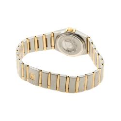 Pre Owned Omega Champagne 18K Yellow Gold and Stainless Steel Constellation Mini 1262.10 Women's Wristwatch 24MM