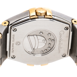 Omega Silver 18K Yellow Gold Stainless Steel Constellation 123.20.27.60.02.002 Women's Wristwatch 27 mm