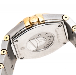 Omega Silver 18K Yellow Gold Stainless Steel Constellation 123.20.27.60.02.002 Women's Wristwatch 27 mm