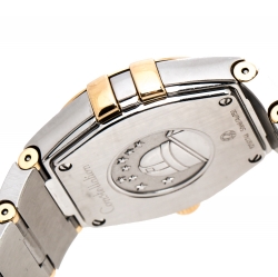 Omega Silver 18K Yellow Gold Stainless Steel Constellation 123.20.27.60.02.002 Women's Wristwatch 27 mm