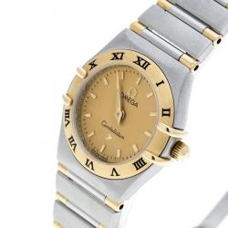 Pre Owned ساعة يد نسائية أوميغا Constellation 795.1203 ستانلس ستيل وذهب أصفر عيار  18 ذهبية 22 مم