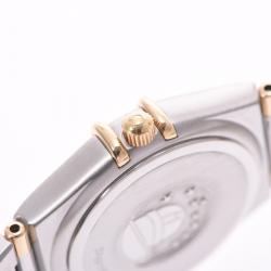 Pre Owned Omega Champagne 18K Yellow Gold And Stainless Steel Constellation 1372.10 Women's Wristwatch 23 MM