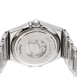 Pre Owned Omega Salmon Stainless Steel My Choice Constellation 795.1241 Women's Wristwatch 24 MM