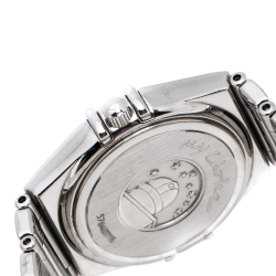 Pre Owned Omega Salmon Stainless Steel My Choice Constellation 795.1241 Women's Wristwatch 24 MM