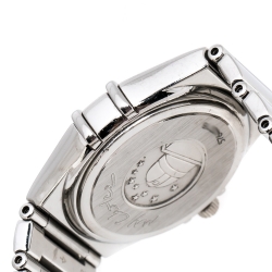 Pre Owned Omega Salmon Stainless Steel My Choice Constellation 795.1241 Women's Wristwatch 24 MM