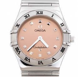 Pre Owned Omega Salmon Stainless Steel My Choice Constellation 795.1241 Women's Wristwatch 24 MM