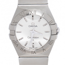Omega Silver Stainless Steel Constellation 123.10.27.60.02.001 Women's Wristwatch 27 mm