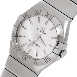 Omega Silver Stainless Steel Constellation 123.10.27.60.02.001 Women's Wristwatch 27 mm