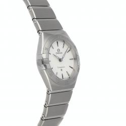 Pre Owned Omega Silver Stainless Steel Constellation Manhattan 131.10.28.60.02.001 Women's Wristwatch 28 MM
