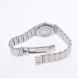 Pre Owned Omega White Stainless Steel Constellation Quartz Women's Wristwatch 26 MM