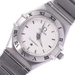 Pre Owned Omega White Stainless Steel Constellation Quartz Women's Wristwatch 26 MM