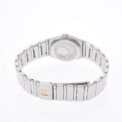 Pre Owned Omega White Stainless Steel Constellation Quartz Women's Wristwatch 26 MM