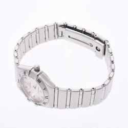 Pre Owned Omega White Stainless Steel Constellation Quartz Women's Wristwatch 26 MM