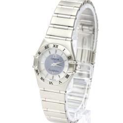 Omega Blue MOP Stainless Steel Constellation 1562.84 Quartz Women's Wristwatch 22 MM 