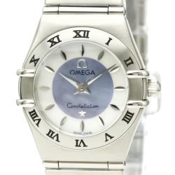 Pre Owned Omega Blue MOP Stainless Steel Constellation 1562.84 Quartz Women's Wristwatch 22 MM