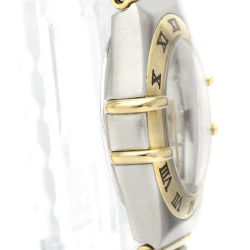 Pre Owned Omega MOP Diamonds 18k Yellow Gold And Stainless Steel Constellation 1262.75 Women's Wristwatch 22 mm