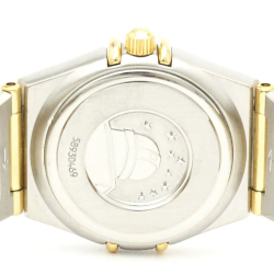 Pre Owned Omega MOP Diamonds 18k Yellow Gold And Stainless Steel Constellation 1262.75 Women's Wristwatch 22 mm