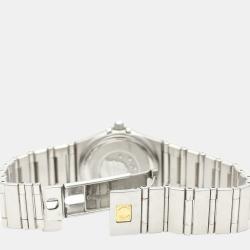 Pre Owned Omega MOP Diamonds Stainless Steel Constellation 1566.76 Quartz Women's Wristwatch 22 mm