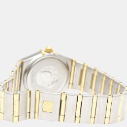 Pre Owned Omega Gold 18k Yellow Gold And Stainless Steel Constellation 1262.10 Quartz Women's Wristwatch 22 mm