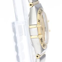 Pre Owned Omega Gold 18k Yellow Gold And Stainless Steel Constellation 1262.10 Quartz Women's Wristwatch 22 mm
