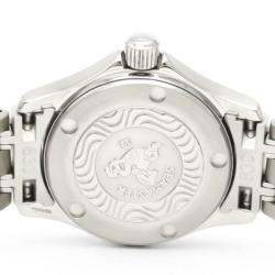 Pre Owned Omega Black Stainless Steel Seamaster 2581.52 Quartz Women's Wristwatch 26 mm