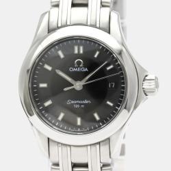 Pre Owned Omega Black Stainless Steel Seamaster 2581.52 Quartz Women's Wristwatch 26 mm