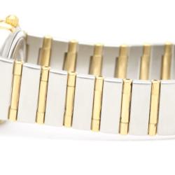 Pre Owned Omega White Shell Diamond 18k Yellow Gold And Stainless Steel Constellation 1262.75 Quartz Women's Wristwatch 22 mm