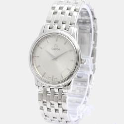 Pre Owned Omega Silver Stainless Steel De Ville Prestige 4570.31 Quartz Women's Wristwatch 22 mm