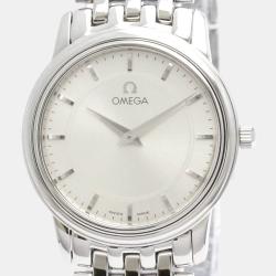 Pre Owned Omega Silver Stainless Steel De Ville Prestige 4570.31 Quartz Women's Wristwatch 22 mm