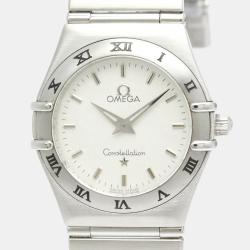 Pre Owned Omega Silver Stainless Steel Constellation 1572.30 Quartz Women's Wristwatch 25 mm
