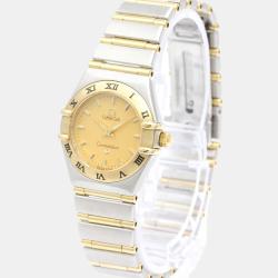 Pre Owned Omega Gold 18k Yellow Gold And Stainless Steel Constellation 1262.10 Quartz Women's Wristwatch 22 mm